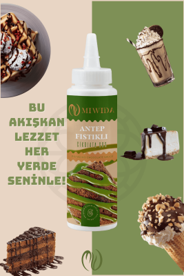 Antep Fıstıklı Çikolata Sos - Pratik Waffle, Pankek, Krep, Kruvasan ve Tatlı Sosu 330 Gr - 3