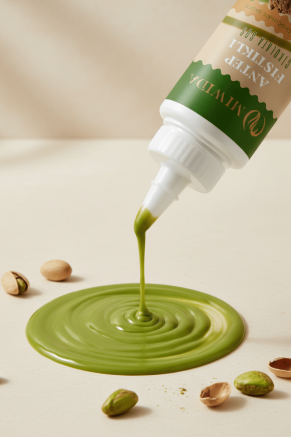 Antep Fıstıklı Çikolata Sos - Pratik Waffle, Pankek, Krep, Kruvasan ve Tatlı Sosu 330 Gr - 2