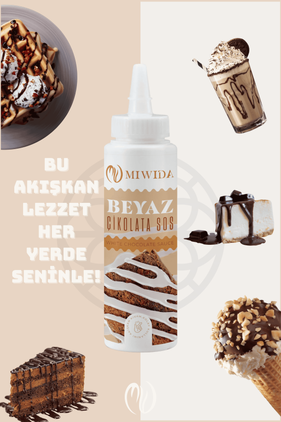 Beyaz Çikolata Sos - Pratik Waffle, Pankek, Krep, Kruvasan ve Tatlı Sosu 330 Gr - 3
