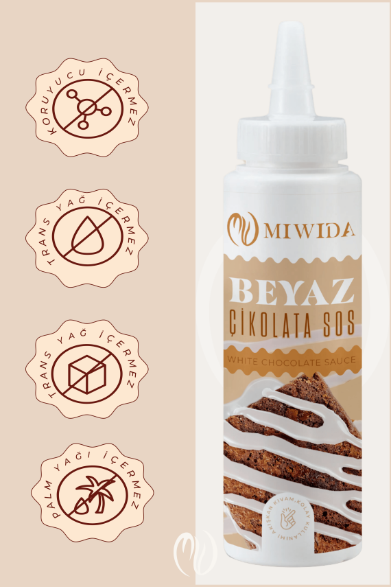 Beyaz Çikolata Sos - Pratik Waffle, Pankek, Krep, Kruvasan ve Tatlı Sosu 330 Gr - 5