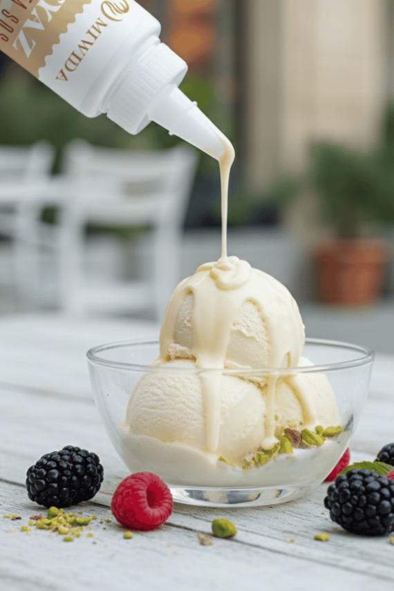 Beyaz Çikolata Sos - Pratik Waffle, Pankek, Krep, Kruvasan ve Tatlı Sosu 330 Gr - 4