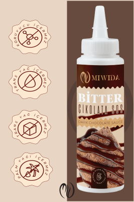 Bitter Çikolata Sos - Pratik Waffle, Pankek, Krep, Kruvasan ve Tatlı Sosu 330 Gr - 5
