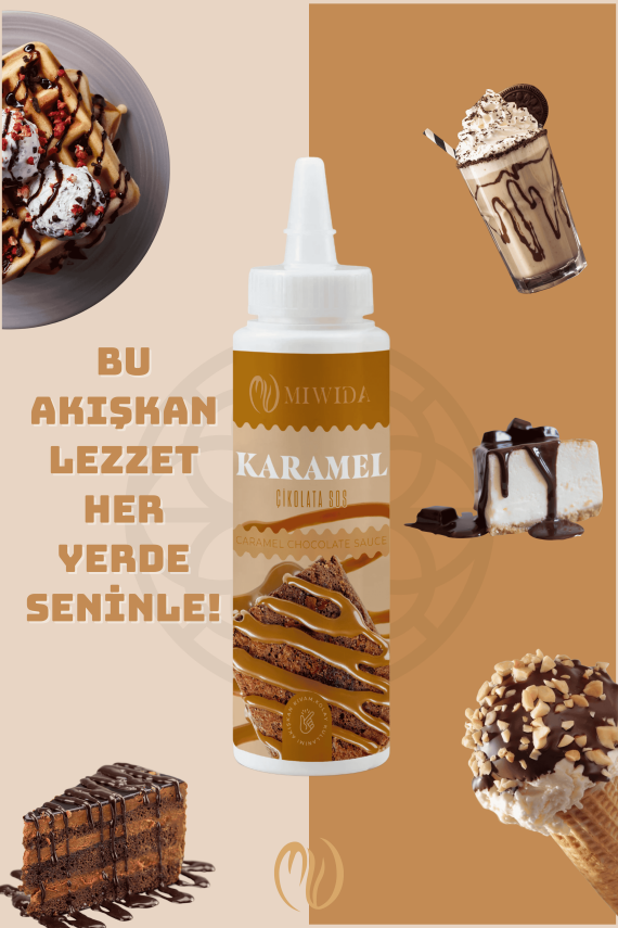 Karamel Sos - Pratik Waffle, Pankek, Krep, Kruvasan ve Tatlı Sosu 330 Gr - 3