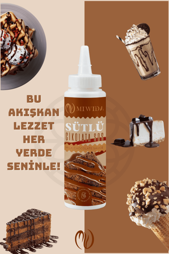 Sütlü Çikolata Sos - Pratik Waffle, Pankek, Krep, Kruvasan ve Tatlı Sosu 330 Gr - 5