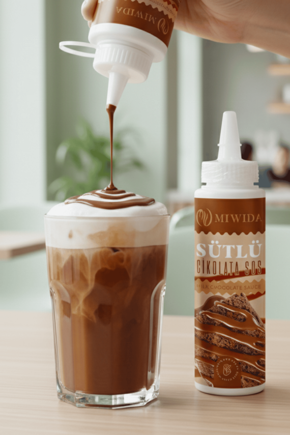 Sütlü Çikolata Sos - Pratik Waffle, Pankek, Krep, Kruvasan ve Tatlı Sosu 330 Gr - 4